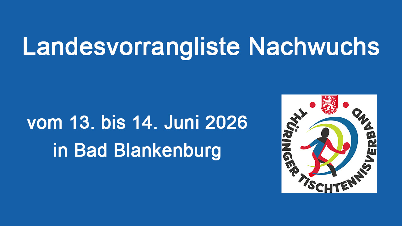Thüringer Landesvorranglisten Nachwuchs